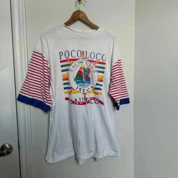 Vintage pocoloco yacht club tee shirt M preppy nautical Streetwear - Picture 2 of 5